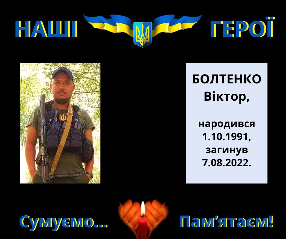 Навіки в пам’яті людській: Болтенко Віктор