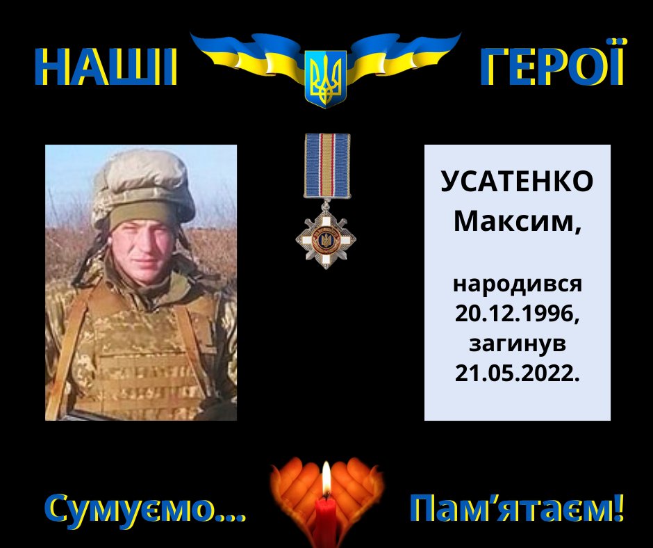 Навіки в пам’яті людській: Усатенко Максим
