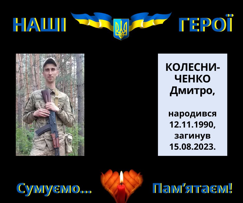 Навіки в пам’яті людській: Колесниченко Дмитро