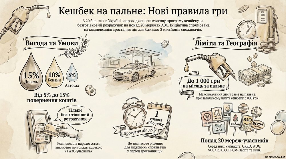 Стартувала програма кешбеку на пальне в межах «Національного кешбеку»