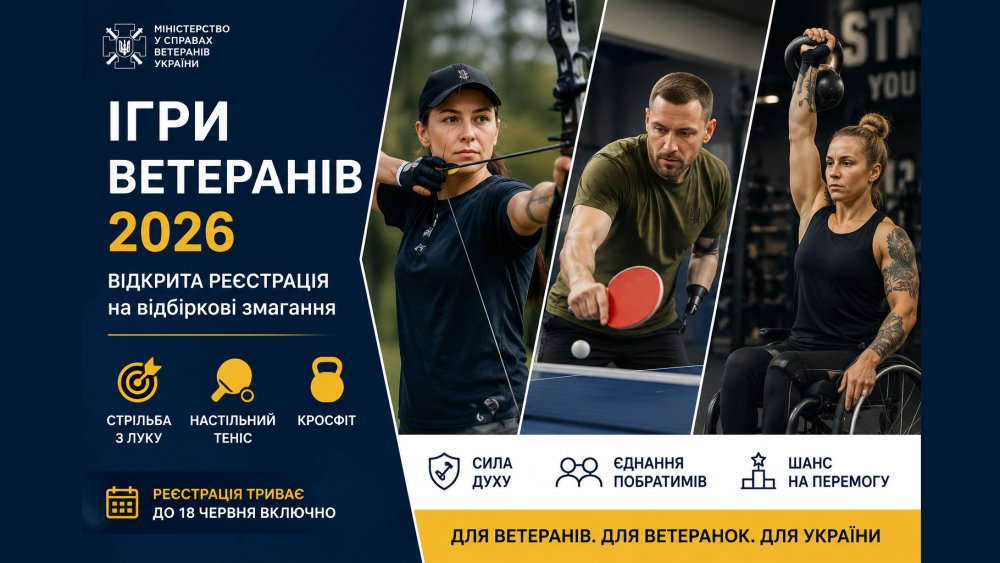 Спорт, єдність і підтримка: стартувала реєстрація на «Ігри Ветеранів 2026»