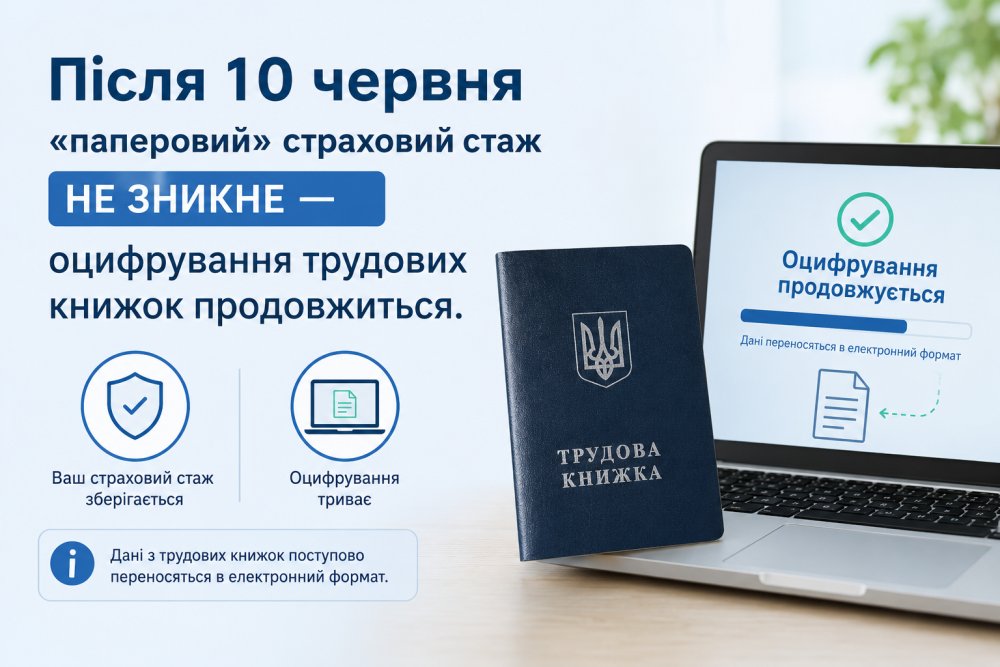 Після 10 червня «паперовий» страховий стаж не зникне — оцифрування трудових книжок продовжиться